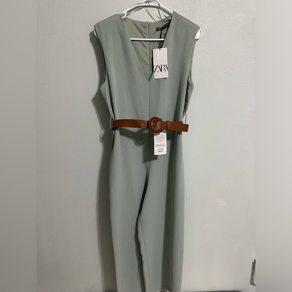 Zara Sea Foam Green Pantsuit Romper